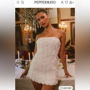 Peppermayo White Floral Textured Dress